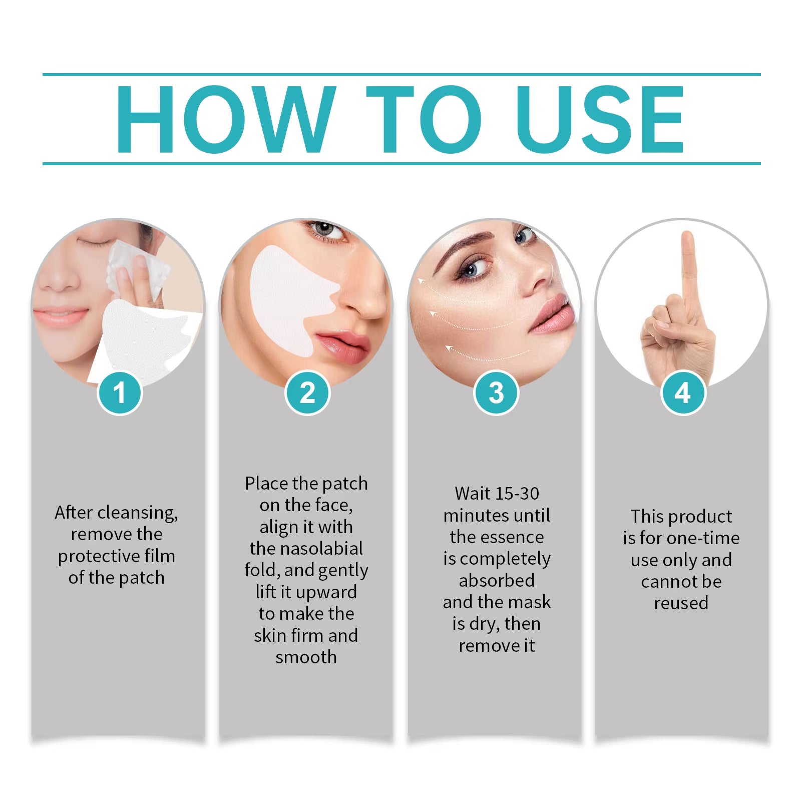 Smile Lines Patch Nasolabial Folds Remover Sodium Hyaluronate Skin Tightening Rejuvenate the Facial Slimming Mask Firming Face