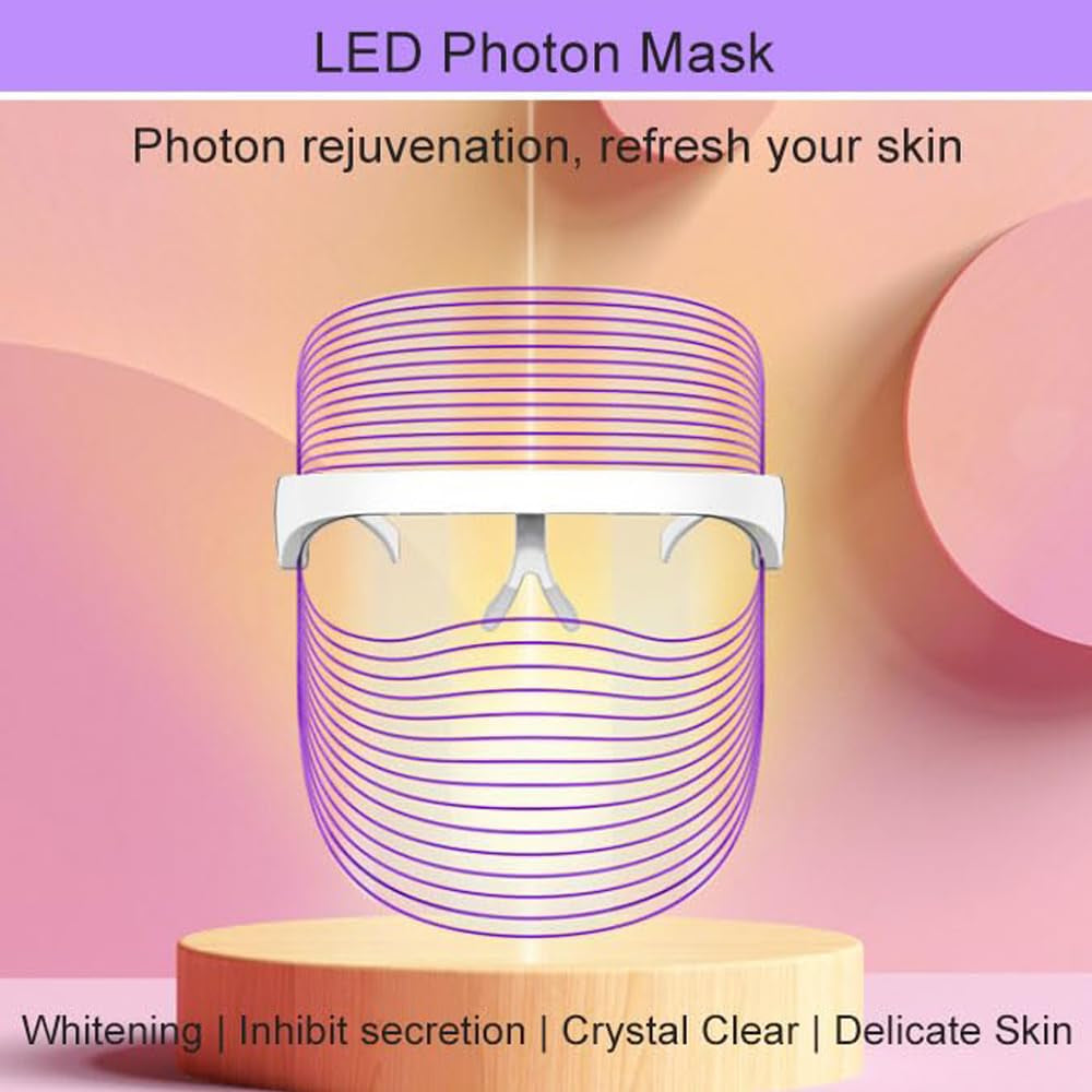 , Ultra-Light Red Light Therapy Mask, 7 Colors Portable Rechargeable Skin Treatment Mask