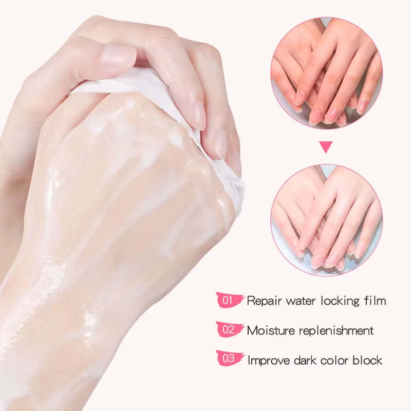 5 Pairs Goat Milk Nourishing Hand Mask Hands Skincare Moisturizing Firming Brightening Hand Gloves Beauty Skin Care Products