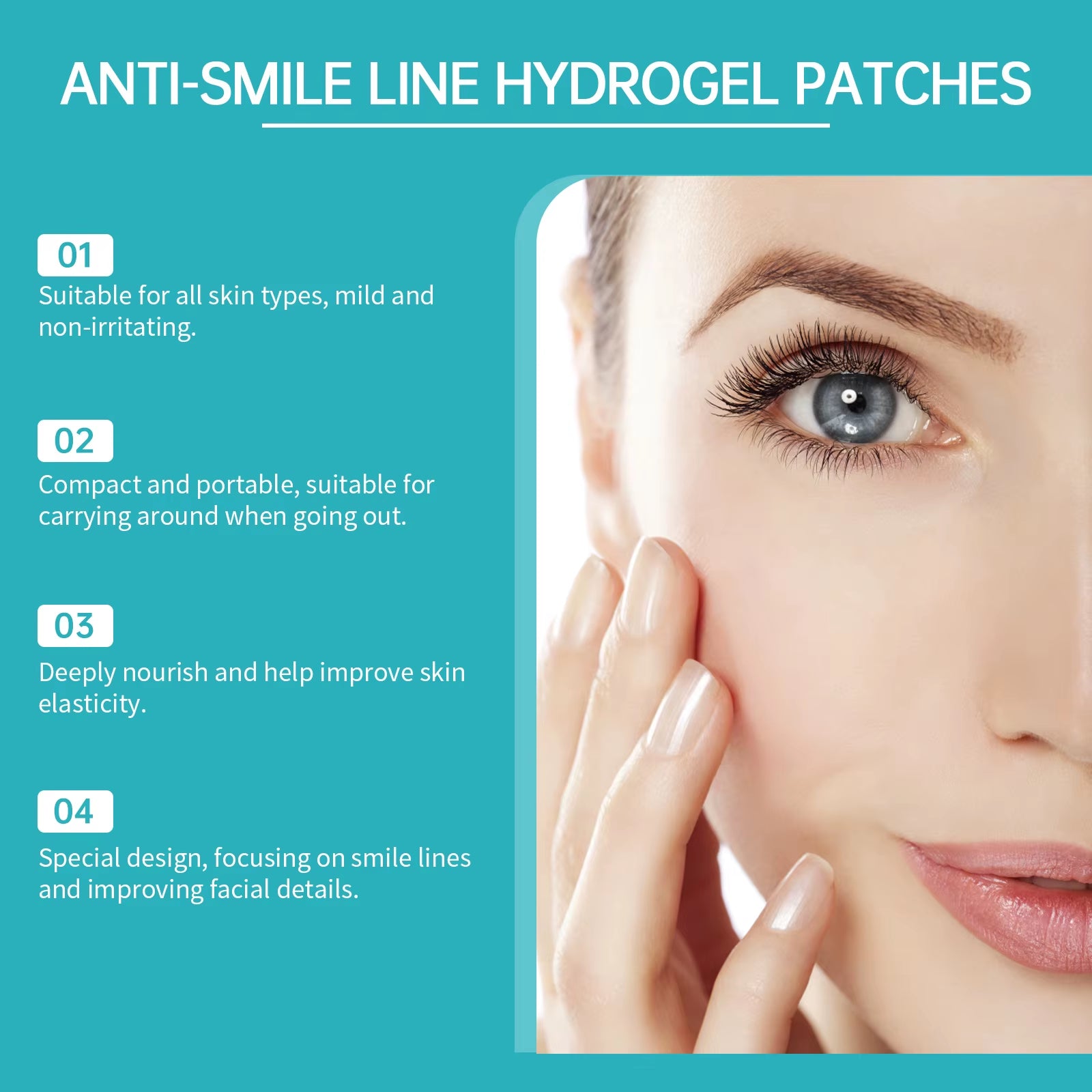 Smile Lines Patch Nasolabial Folds Remover Sodium Hyaluronate Skin Tightening Rejuvenate the Facial Slimming Mask Firming Face