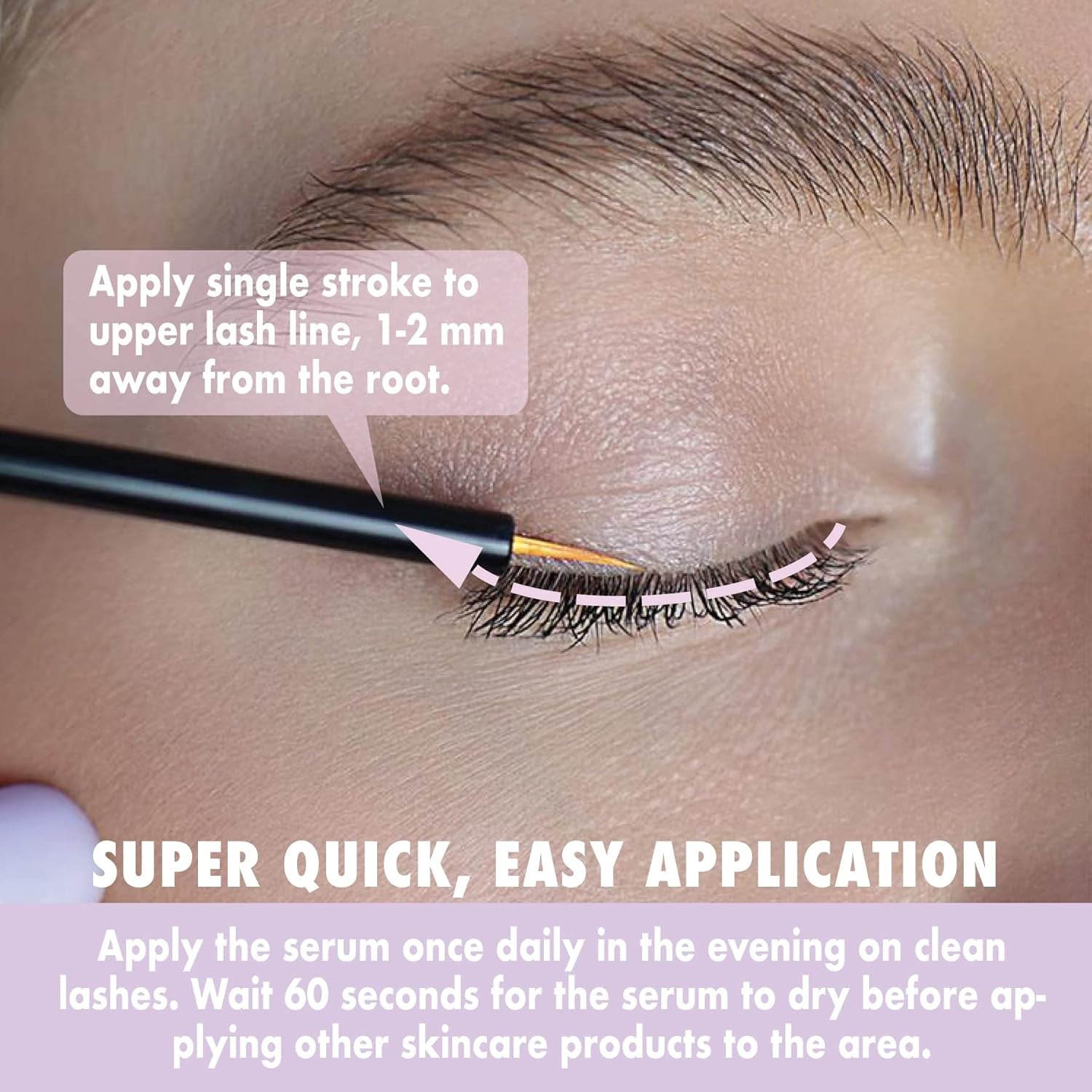 | Eyelash Growth Serum | Eye Lash Serum | Natural Lash Enhancer for Longer, Thicker Healthier Lashes | Gentle Effective Lash Growth Serum | Oil Free Lash Booster 3Ml