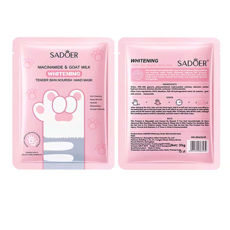 5 Pairs Goat Milk Nourishing Hand Mask Hands Skincare Moisturizing Firming Brightening Hand Gloves Beauty Skin Care Products