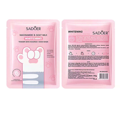 5 Pairs Goat Milk Nourishing Hand Mask Hands Skincare Moisturizing Firming Brightening Hand Gloves Beauty Skin Care Products
