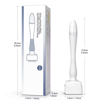 140A Derma Stamp Microneedling Face Roller Massager Adjustable Titanium Needle Length Skincare Beard Growth Scalp Hair